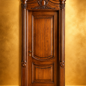 Durga Majestic Imperial Fluted Pillar Teak Wood Single Door Set