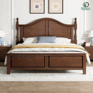 Durga Luxury Arched Headboard Premium Teak Wood Storage Bed Set