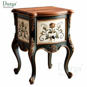 Royal Vintage Painted Teak Wood Side / End Table