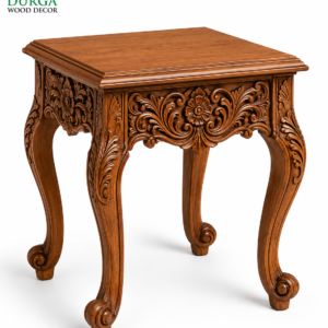 Royal Baroque Carved Teak Wood Side / End Table