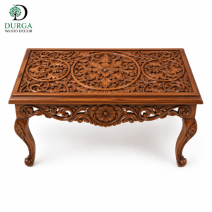 Royal Floral Heritage Carved Teak Wood Center Table