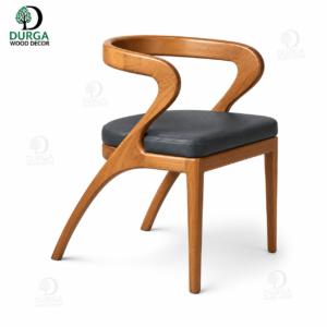 Modernist Z-Frame Curved Hardwood Accent / Dining Chair