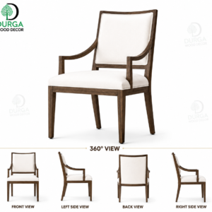 Contemporary Minimalist Curved Hardwood Accent / Dining Chair