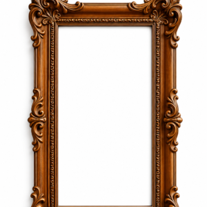 Durga Luxury Baroque Rectangular Carved Teak Wood Mirror & Photo Frame
