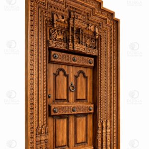 Durga Heritage Temple-Style Hand-Carved Teak Wood Main Door