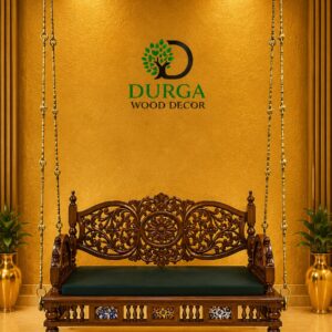 Luxury Hand-Carved Teak Wood Swing